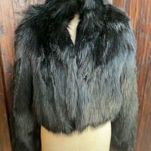 illua Faux Fur Crop Lined Jacket